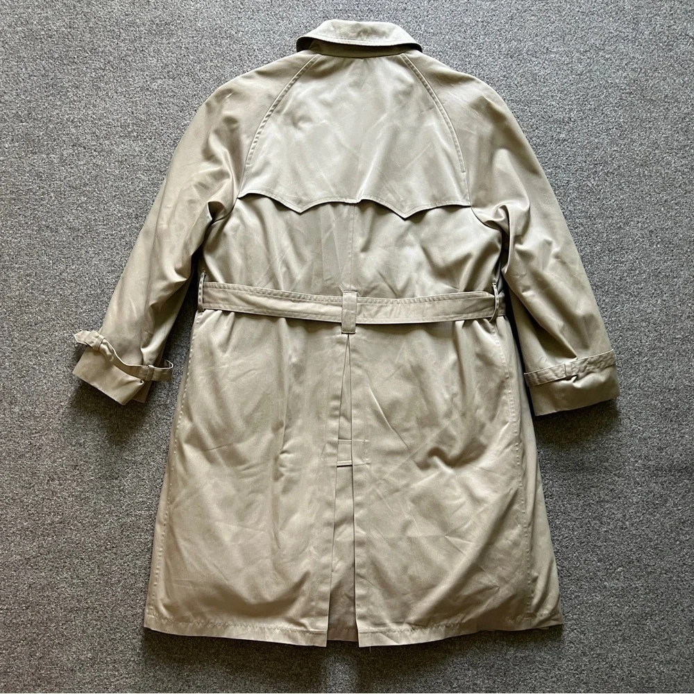 Vintage Double Breasted Belted Trench Coat Mens 44R Removable Down Puffer Lining